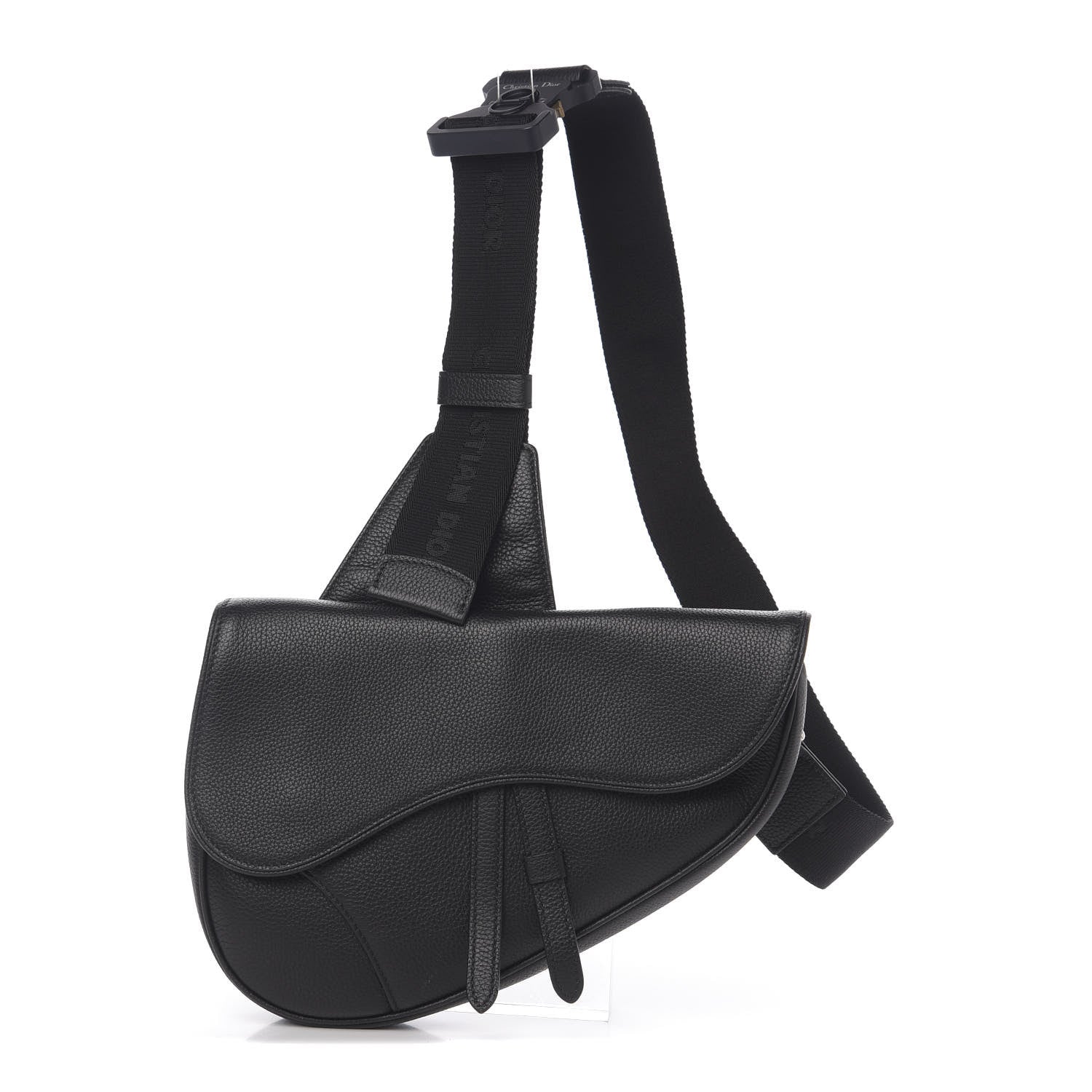 Christian Dior Calfskin Mens Saddle Bag Black 1 of 9