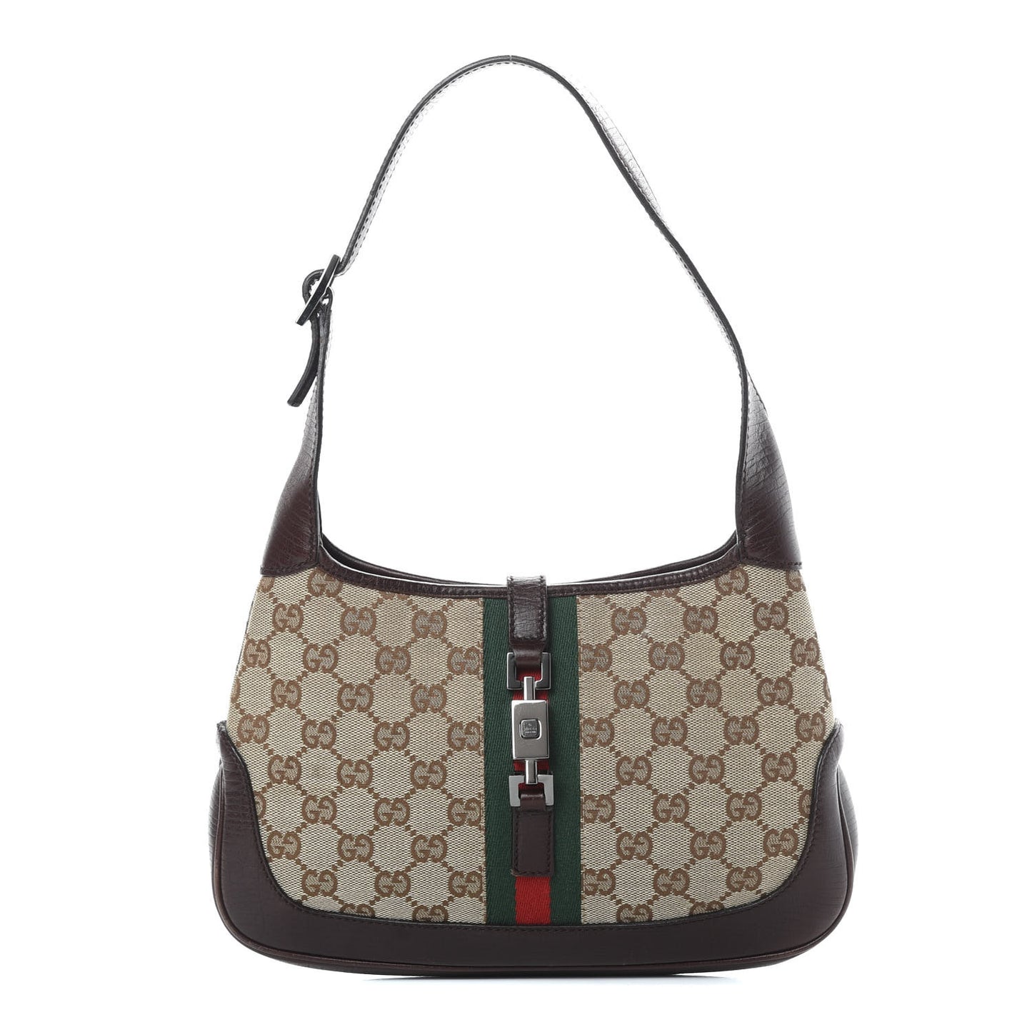 Monogram Web Small Jackie O Hobo Dark Brown