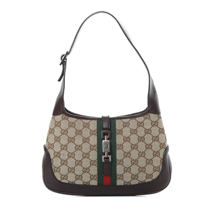 Gucci Monogram Web Small Jackie O Hobo Dark Brown 1 of 14