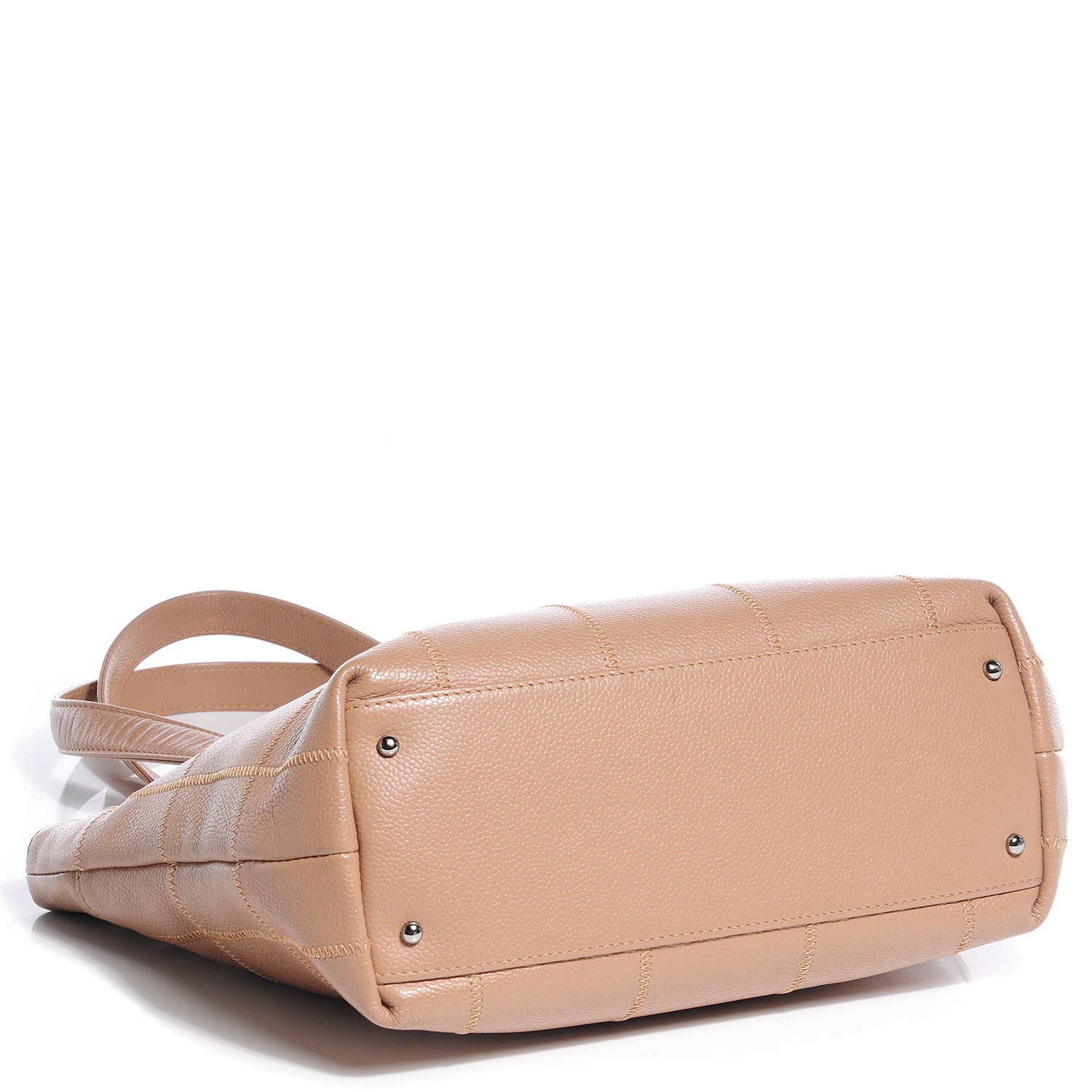 Chanel Caviar Square Stitched Tote Beige 4 of 7