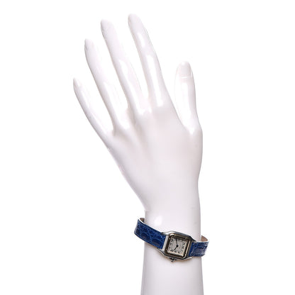 Cartier Stainless Steel 18K Yellow Gold Alligator 22mm Panthere Quartz Watch Blue 2 of 7