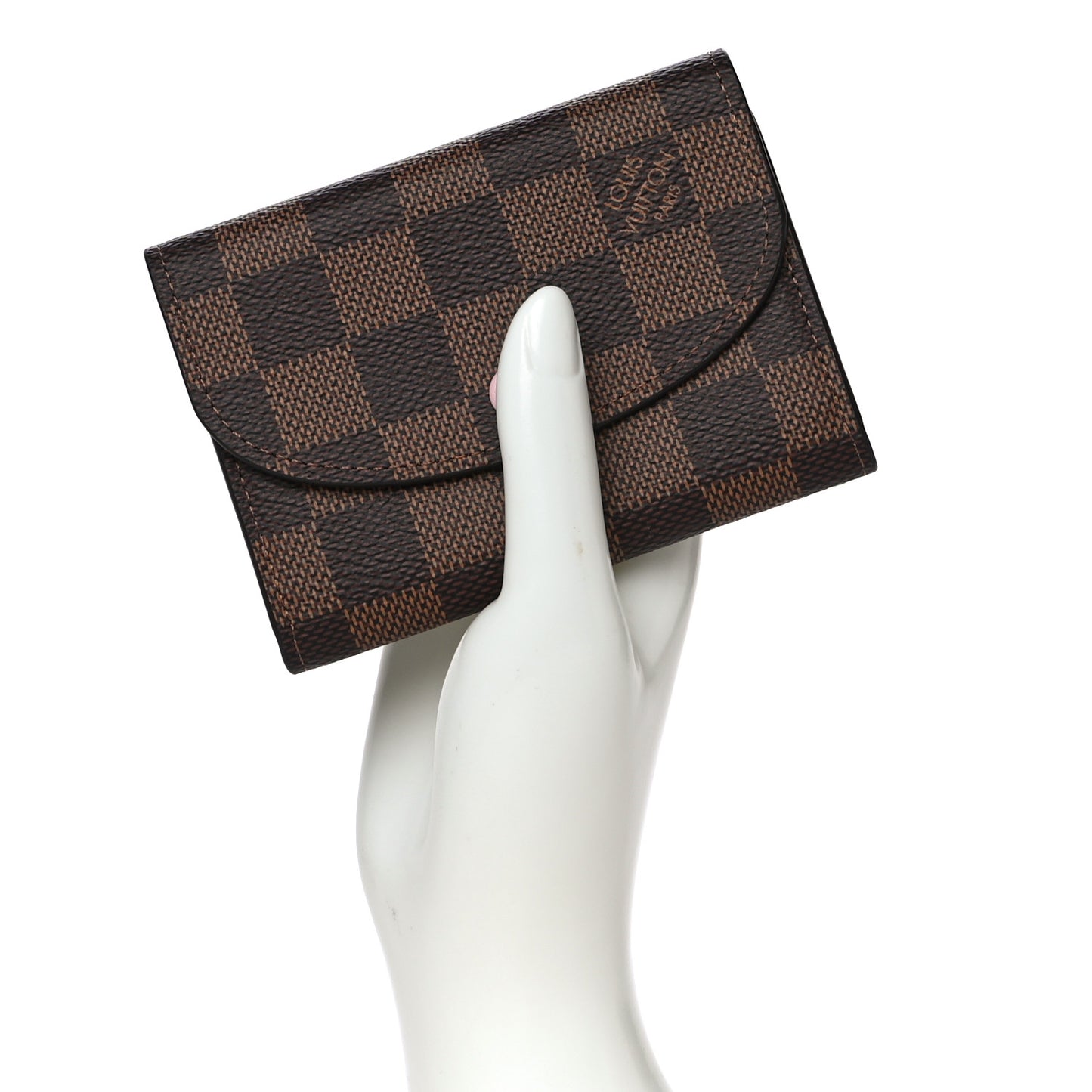 Damier Ebene Rosalie Coin Purse Rose Ballerine