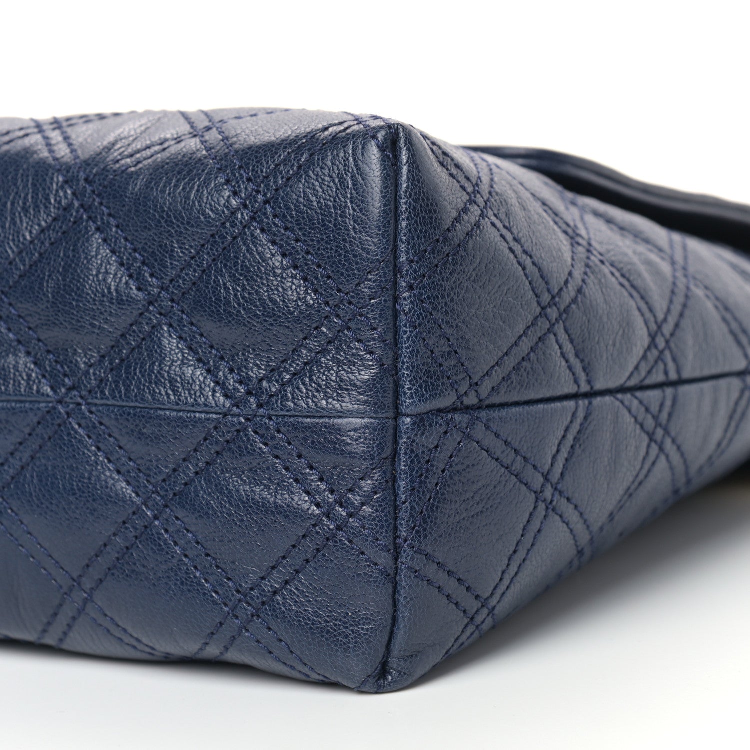 Marc Jacobs Lambskin Quilted Large Baroque Single Flap Bag Navy 9 of 9