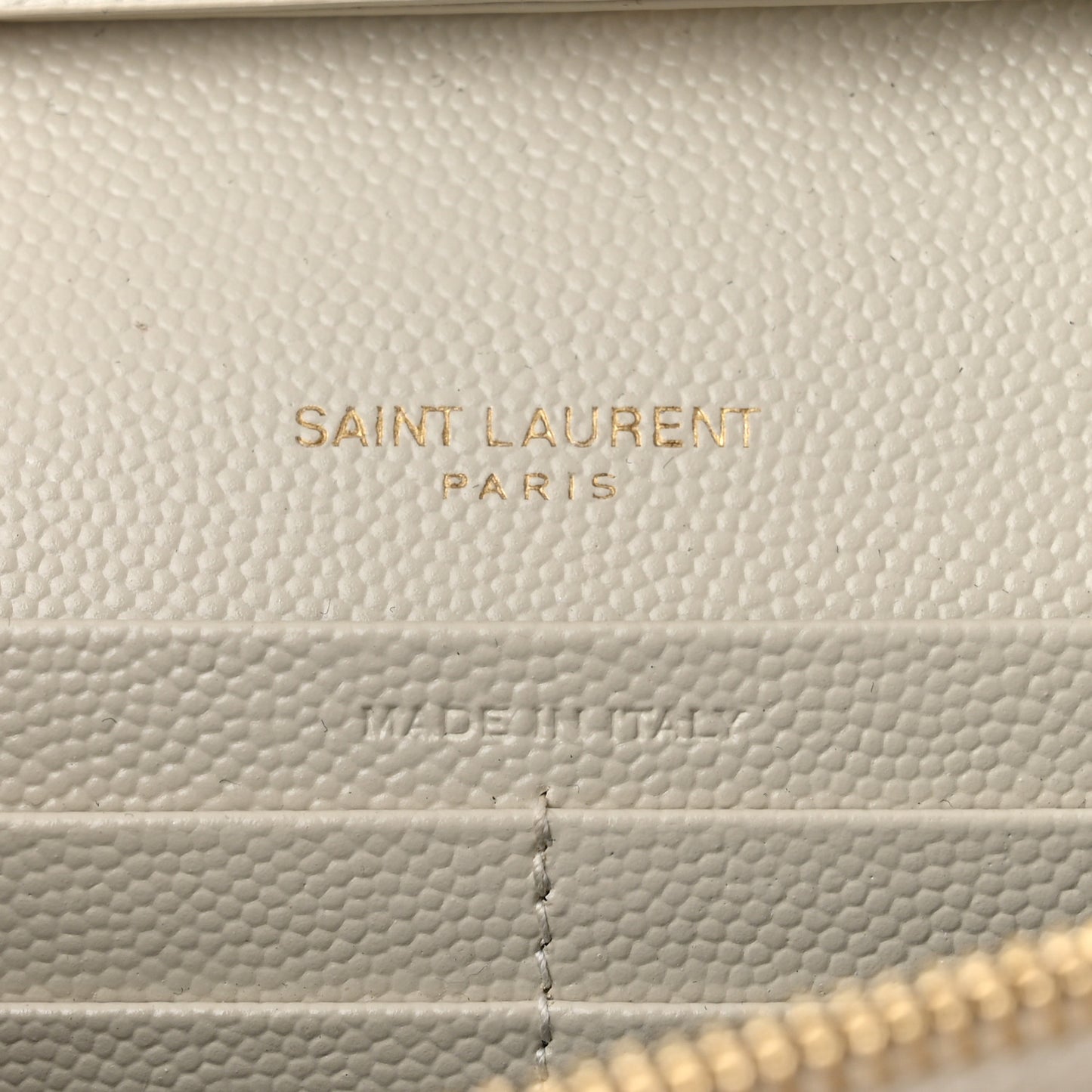 Grain De Poudre Matelasse Chevron Monogram Chain Wallet Crema Soft