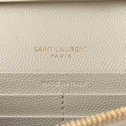 Saint Laurent Grain De Poudre Matelasse Chevron Monogram Chain Wallet Crema Soft 5 of 9