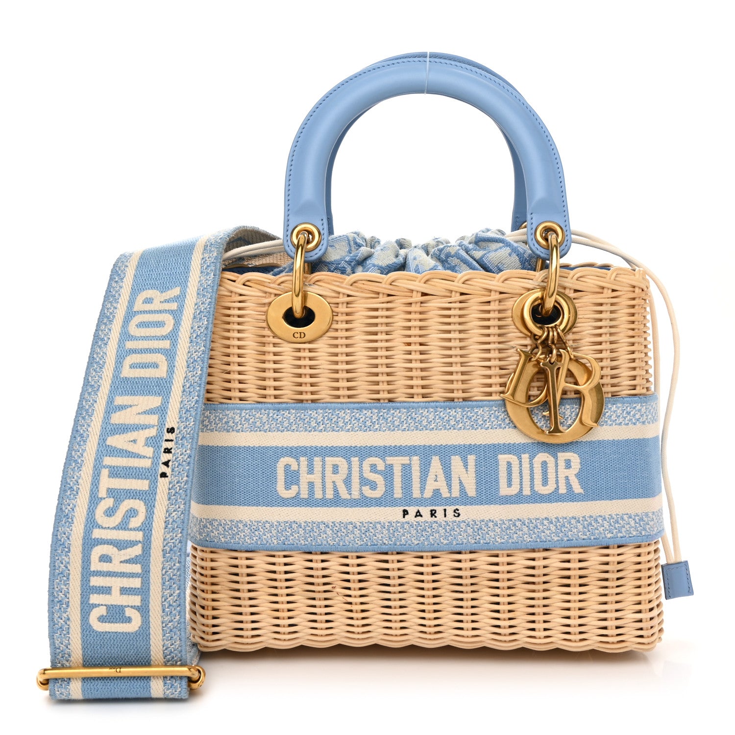 Christian Dior Wicker Oblique Medium Lady Dior Bag Cornflower Blue 1 of 12