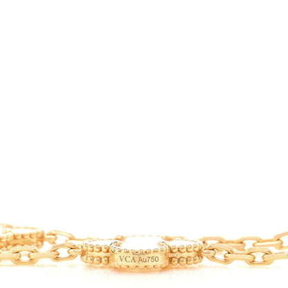 Van Cleef & Arpels 18K Yellow Gold Mother of Pearl 10 Motifs Vintage Alhambra Necklace 5 of 6
