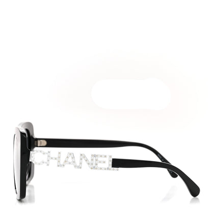 Chanel Acetate Strass Square Sunglasses 5422-B-A Black White 3 of 7