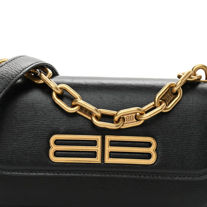 Balenciaga Calfskin Stripe Embossed Gossip Chain Bag XS Black 7 of 9