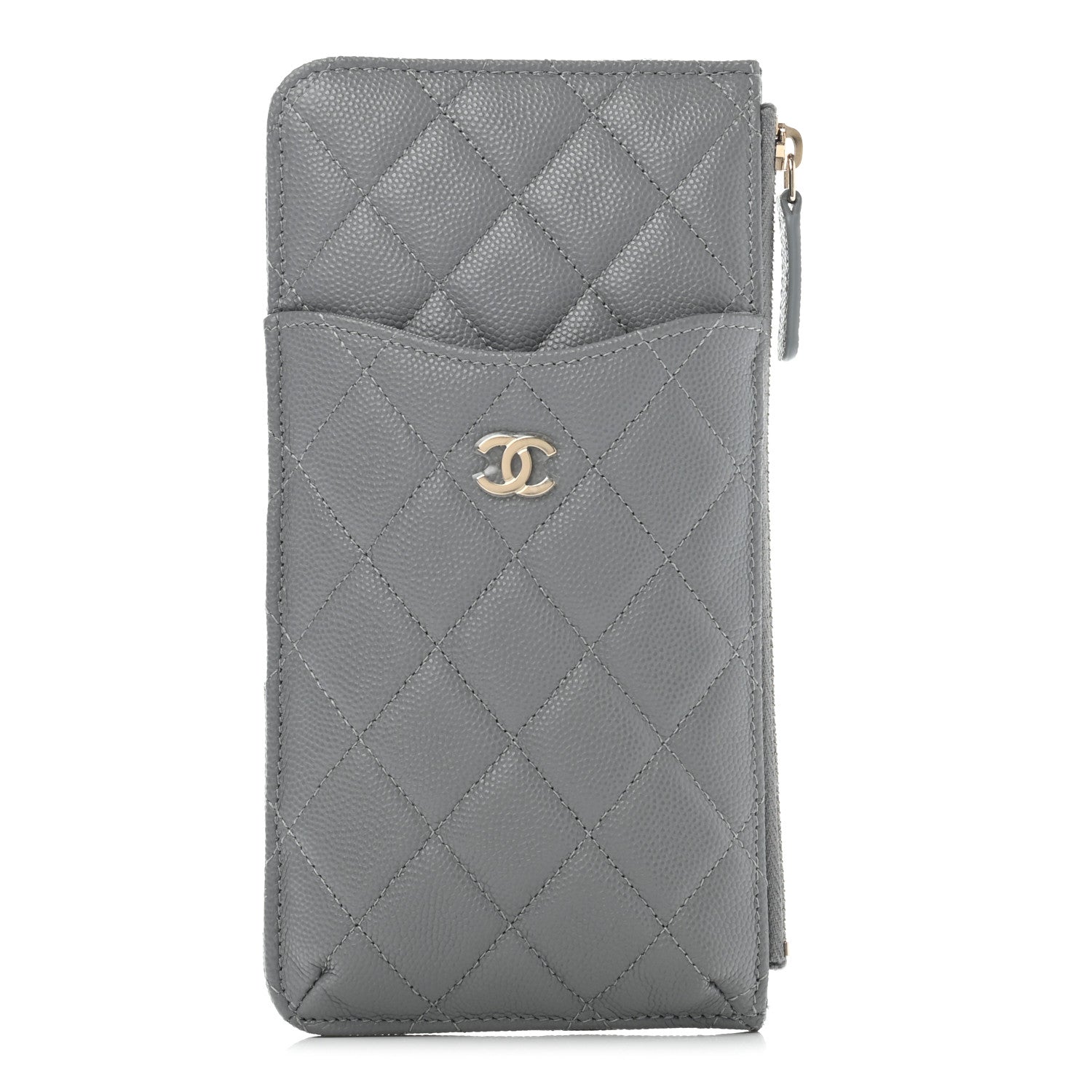 Chanel Caviar Quilted Classic iPhone Pouch Grey 1 of 8