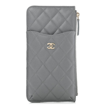 Chanel Caviar Quilted Classic iPhone Pouch Grey 1 of 8