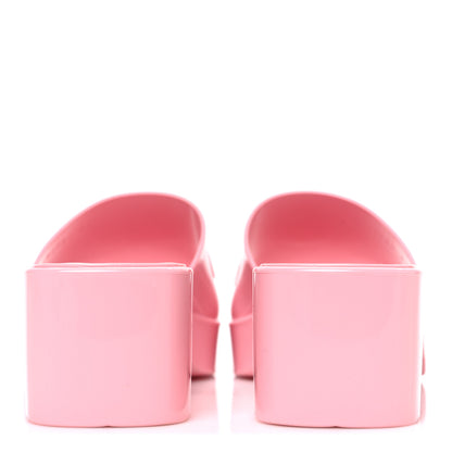 Gucci Rubber Gucci Logo Womens Platform 20/60mm Slide Sandals 38 Wild Rose 6 of 11