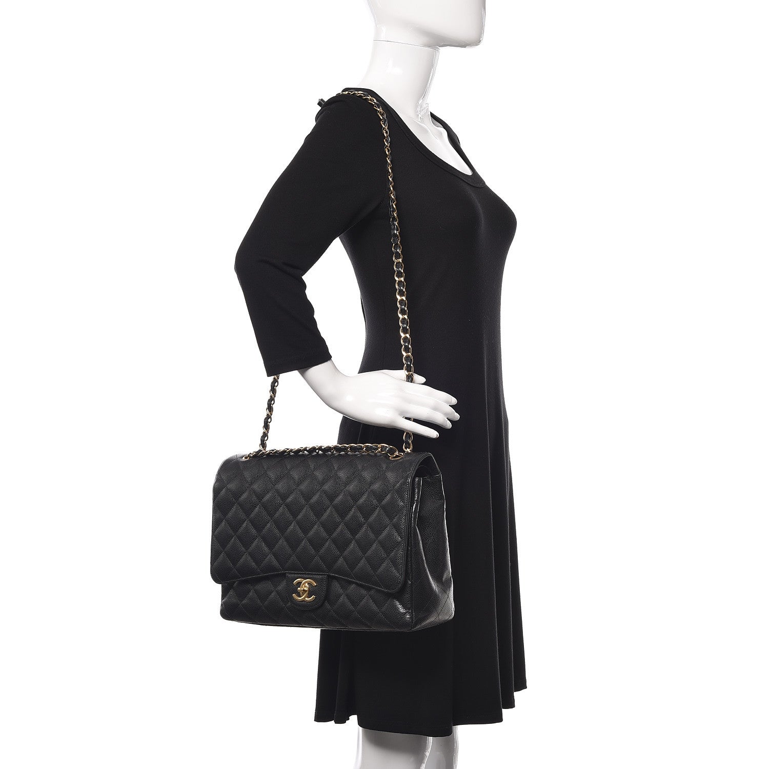 Chanel Caviar Quilted Maxi Double Flap Black 2 of 19