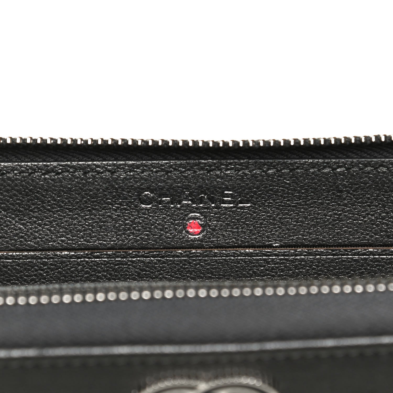 Chanel Sheepskin Chevron Quilted Mademoiselle Vintage Zip Around Wallet Grey 6 of 12