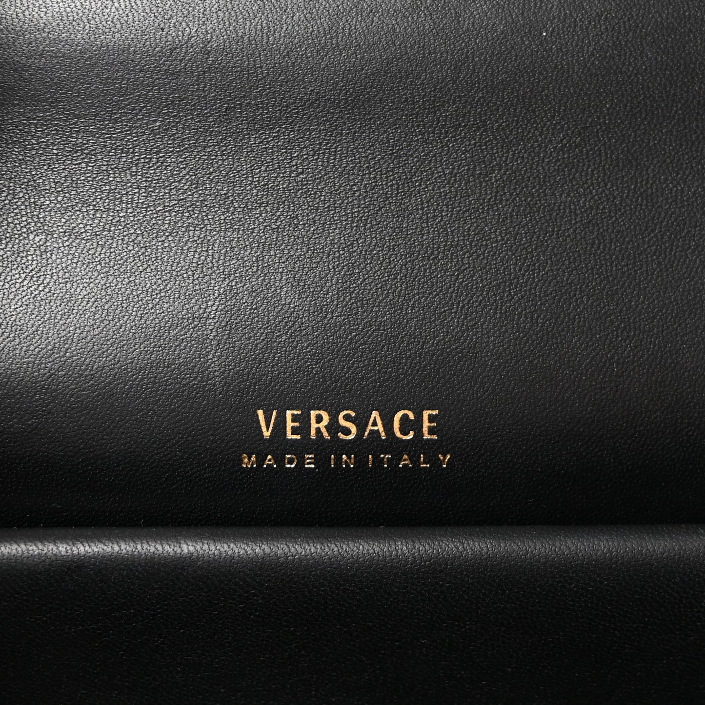 Vitello Barocco Virtus Top Handle Shoulder Bag Black