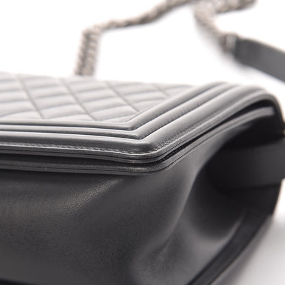 Chanel Lambskin Quilted Medium Boy Flap Dark Grey 9 of 17