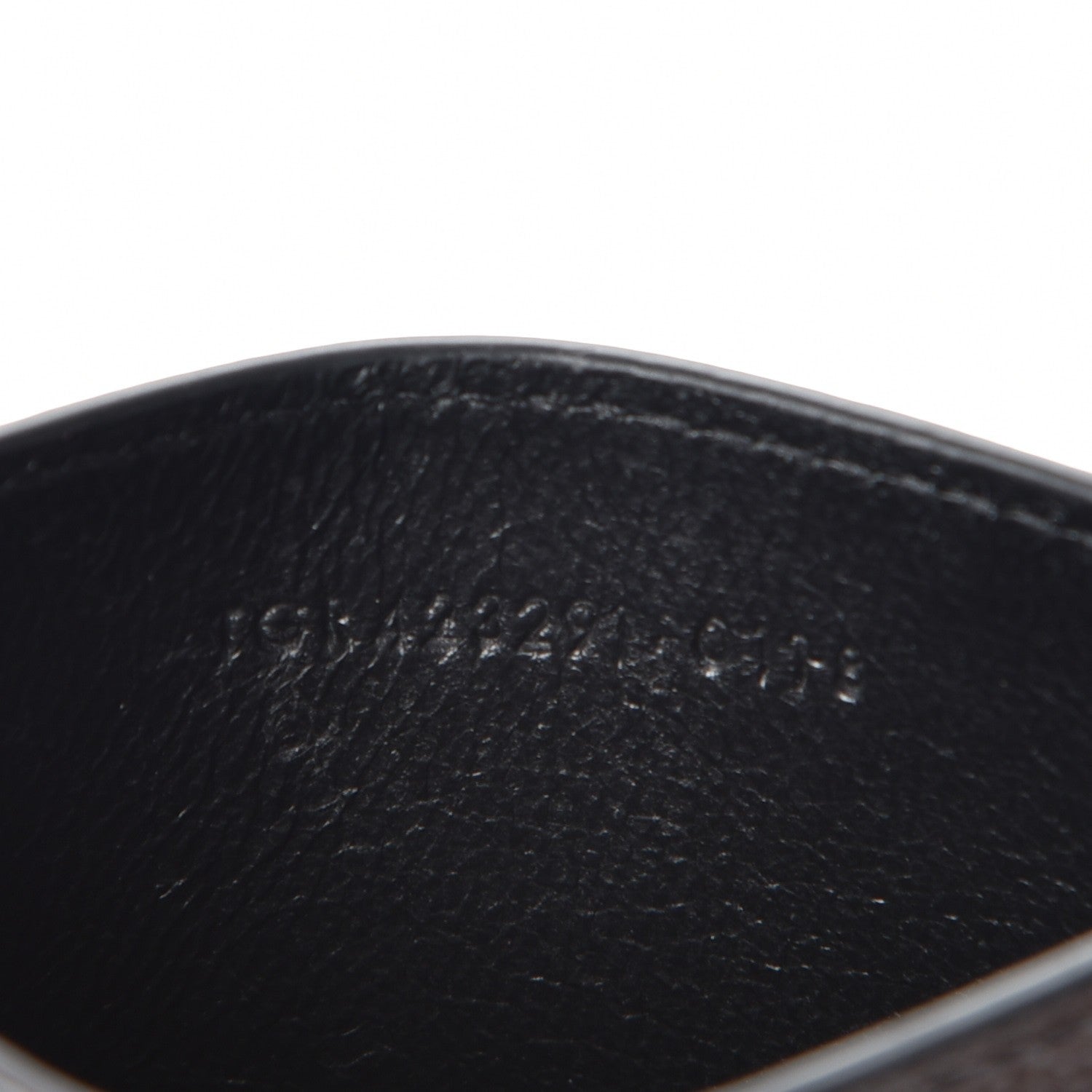 Saint Laurent Grain De Poudre Matelasse Chevron Monogram Credit Card Case Black 7 of 8