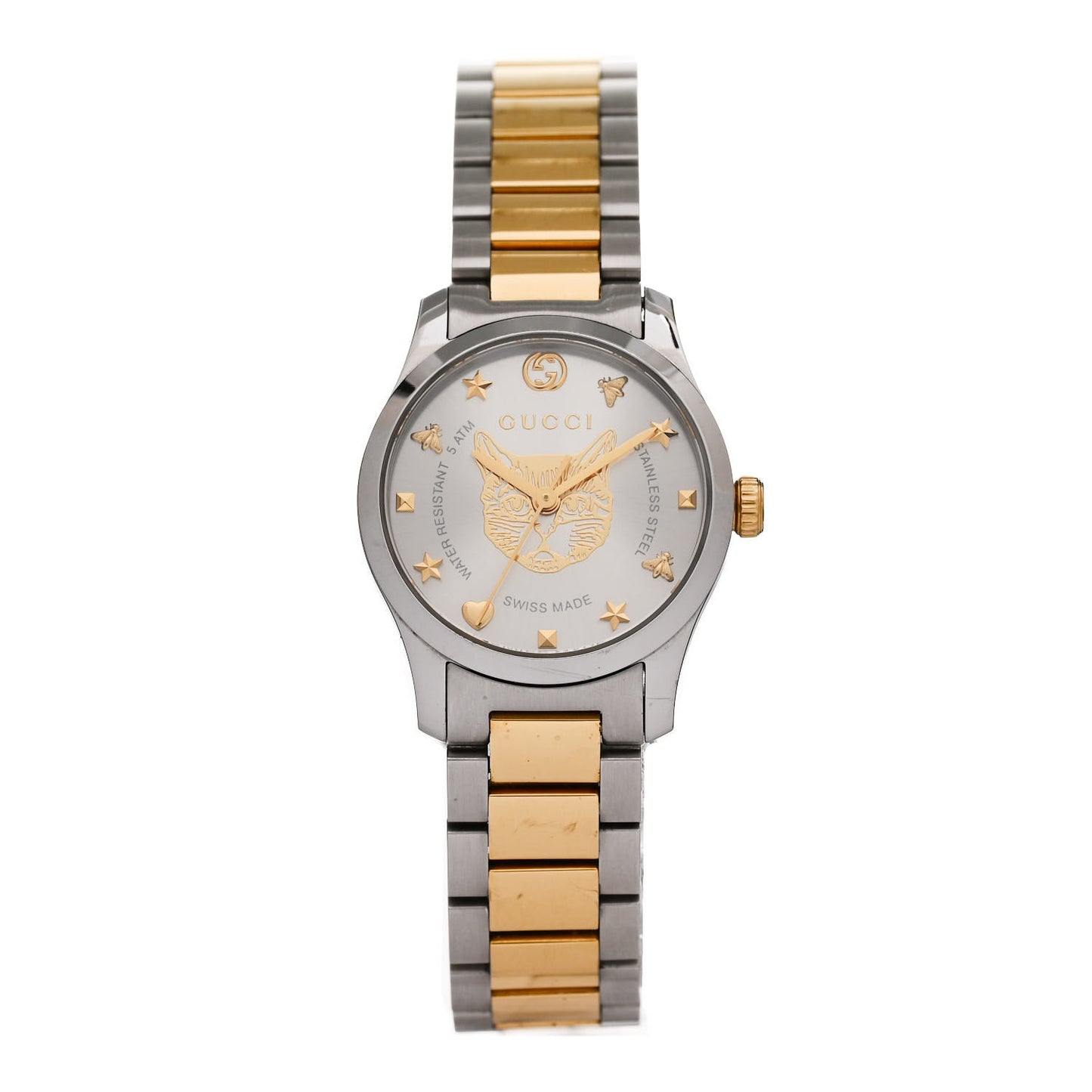 Stainless Steel 27mm G-Timeless Two Tone Cat Quartz Watch