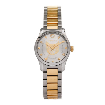 Gucci Stainless Steel 27mm G-Timeless Two Tone Cat Quartz Watch 1 of 4