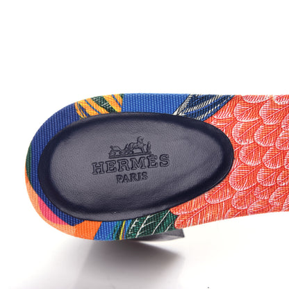 Hermes Calfskin Oasis Sandals 39.5 Bleu Indigo 8 of 11