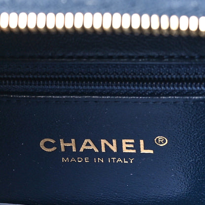 Chanel Caviar Quilted Medium CC Filigree Vanity Case Navy 5 of 9