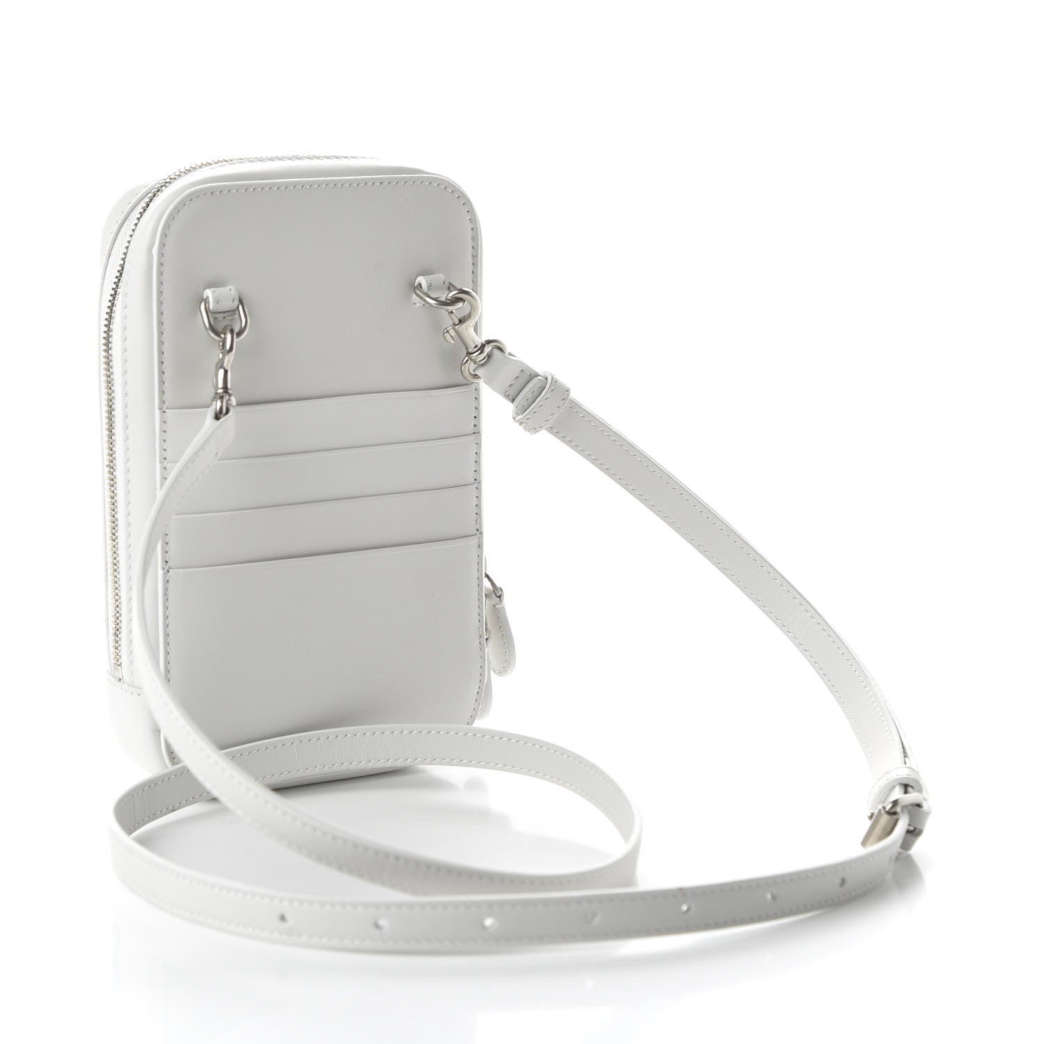 Balenciaga Smooth Calfskin 3D Logo Cash Phone Holder Bag White Screen Blue Black 3 of 11