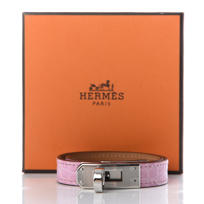 Hermes Matte Alligator Kelly Double Tour Bracelet T2 5P Pink 6 of 6