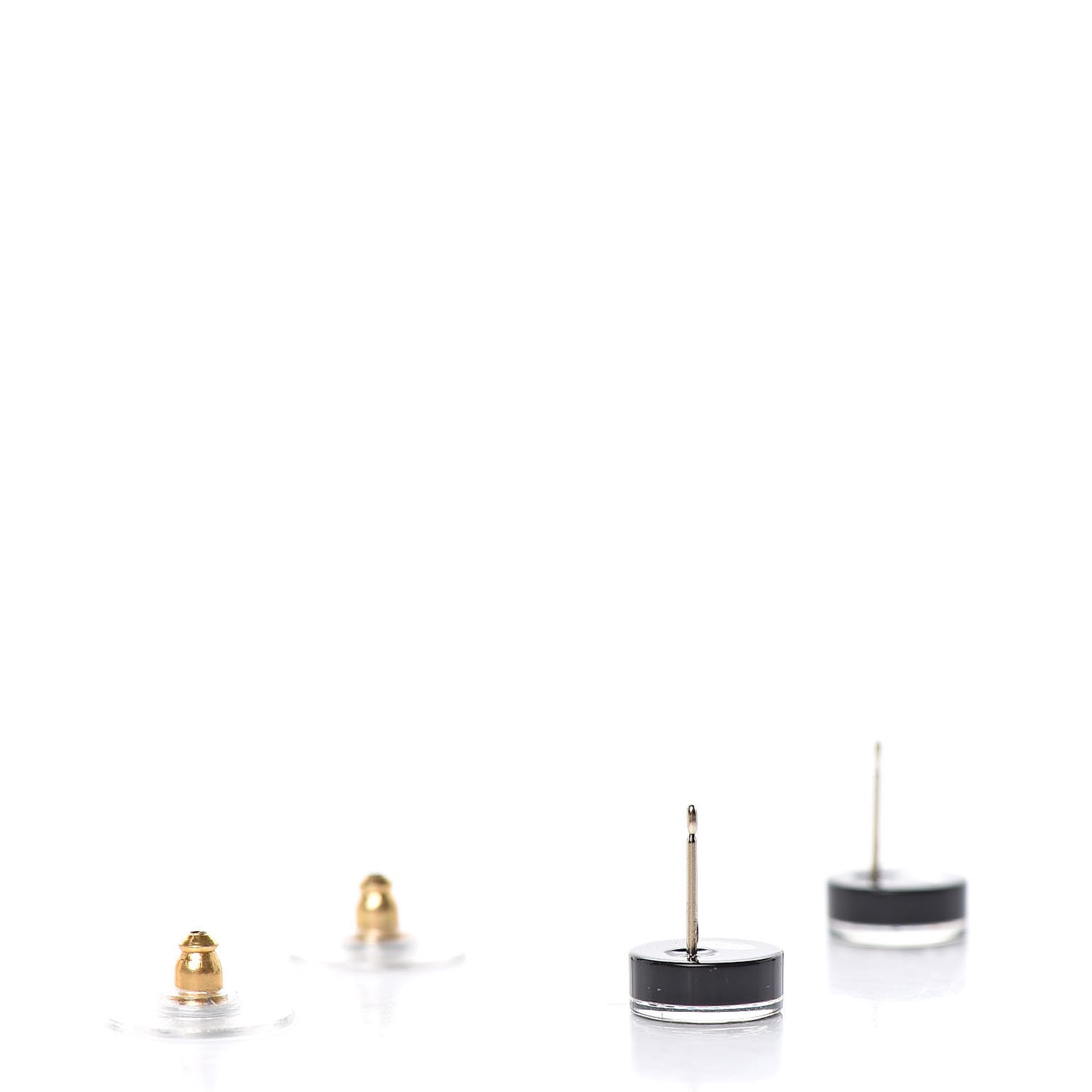 Resin Crystal CC Earrings Black