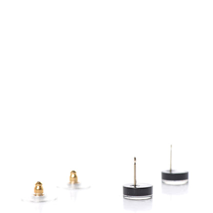 Chanel Resin Crystal CC Earrings Black 3 of 5