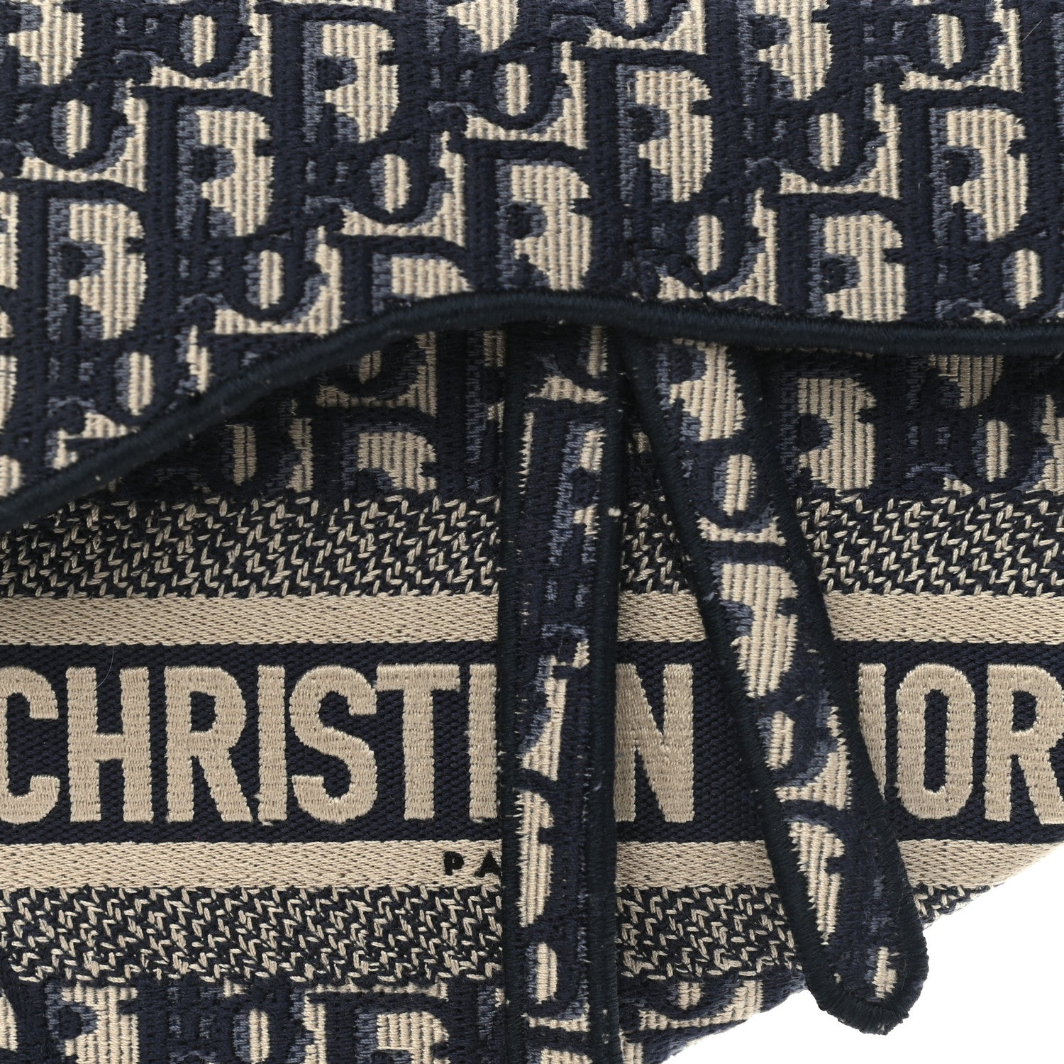 Christian Dior Oblique Embroidered Saddle Bag Blue 7 of 14