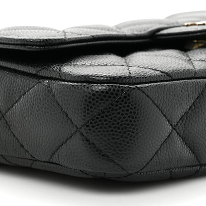Chanel Caviar Quilted Flap Phone Holder With Chain Black 11 of 11