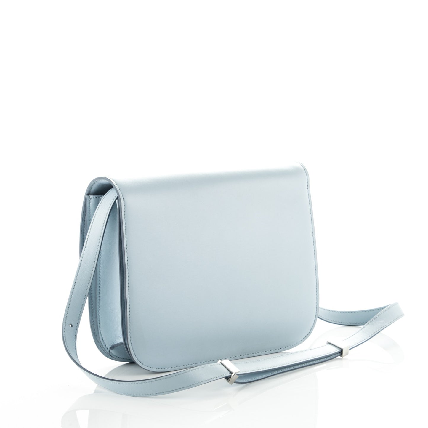 Box Calfskin Medium Classic Box Flap Bag Pale Blue