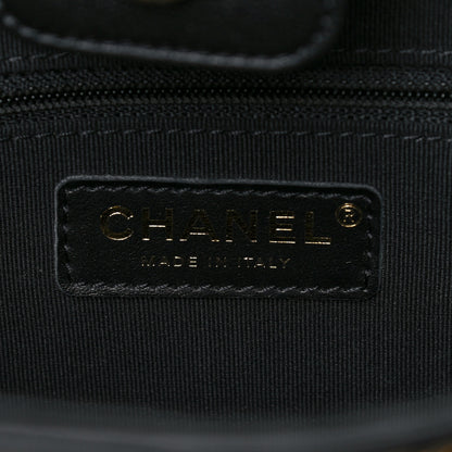 Chanel Calfskin Quilted Chain Lines Shopping Tote Black 6 of 12