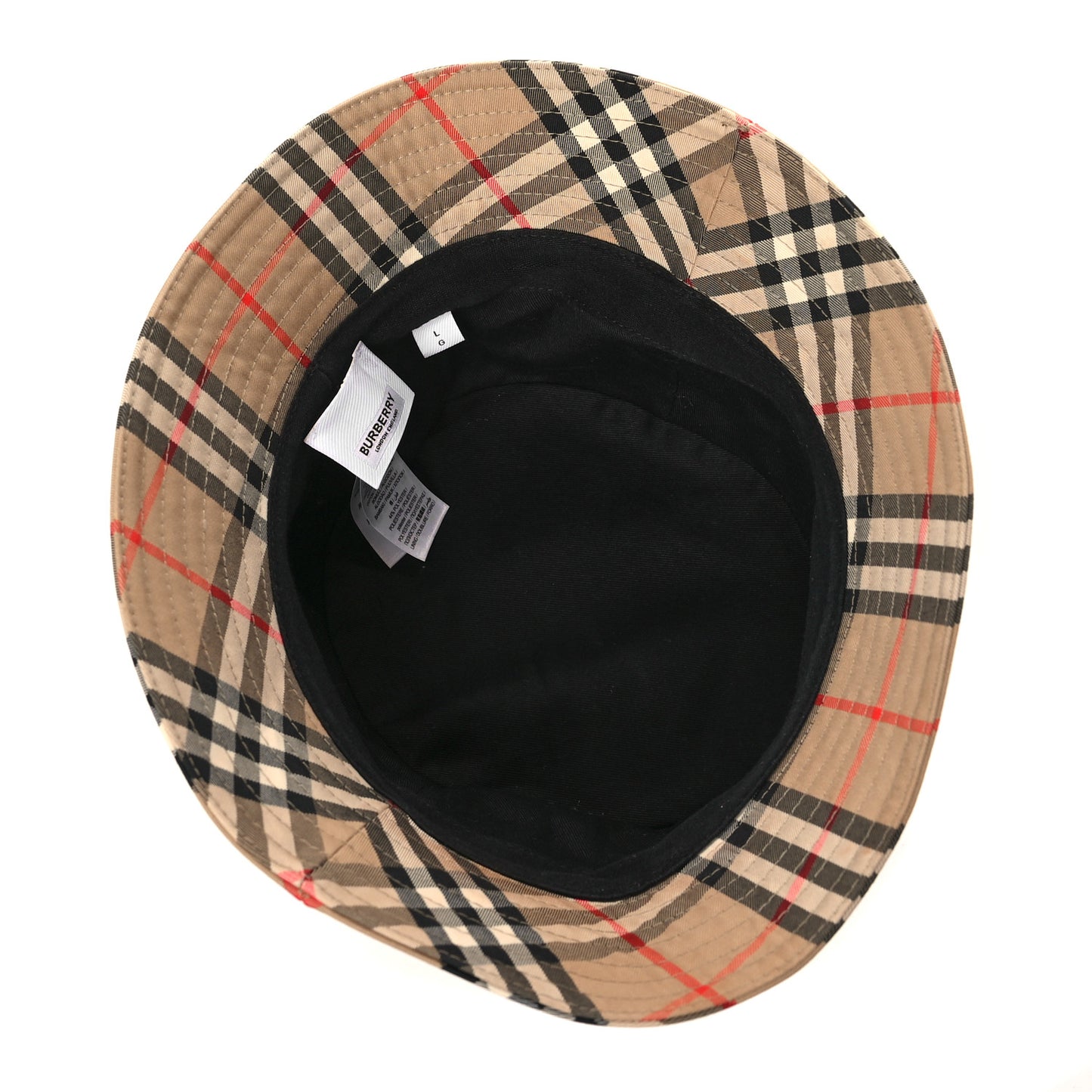 Technical Cotton Vintage Check Bucket Hat L Archive Beige