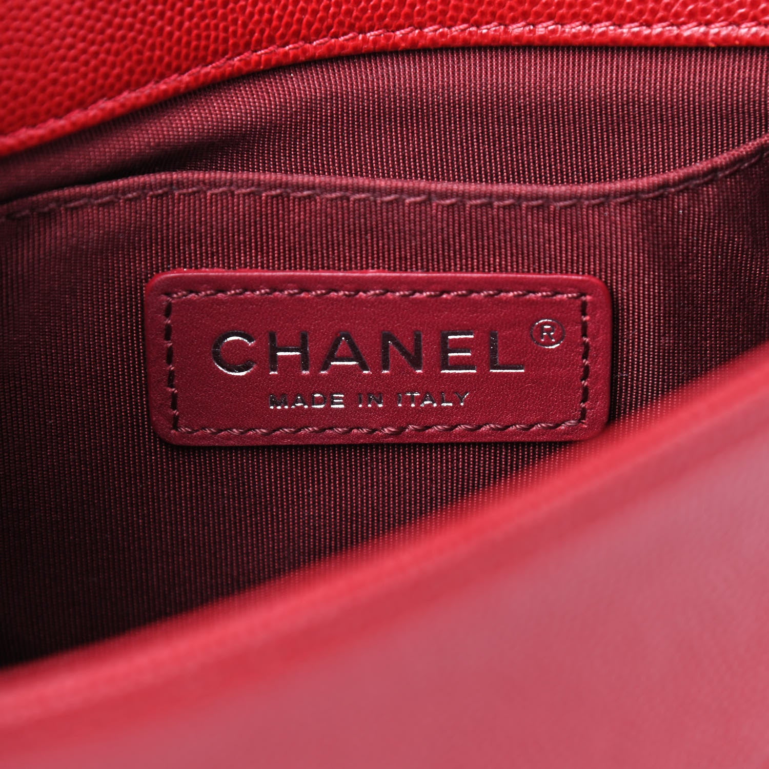 Chanel Caviar Macro Chevron Small Single Flap Red 8 of 9