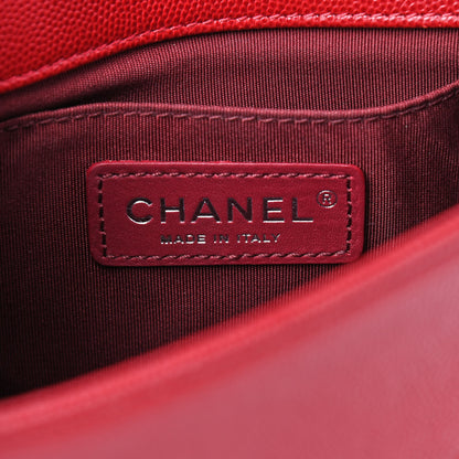 Chanel Caviar Macro Chevron Small Single Flap Red 8 of 9