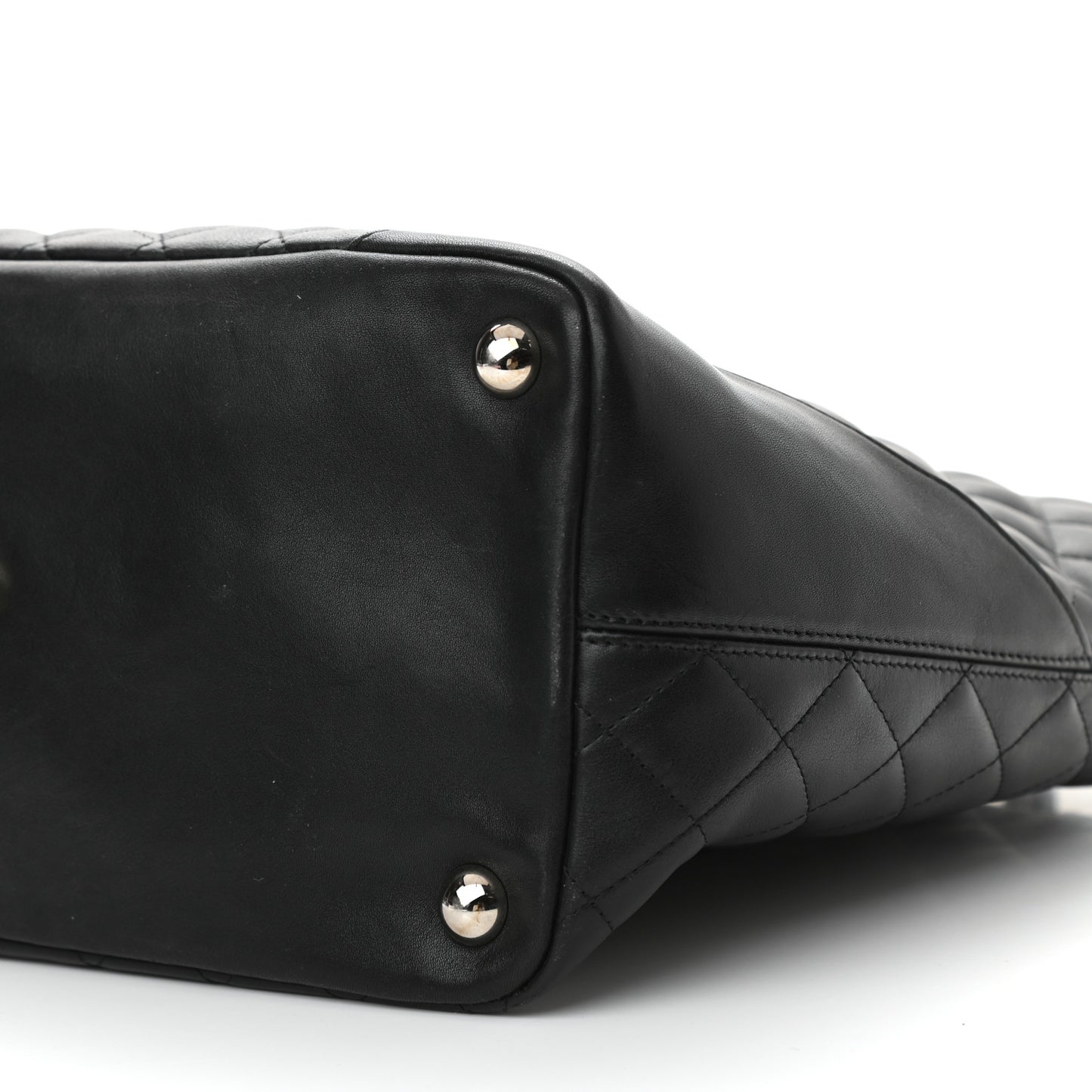 Calfskin Quilted Large Cambon Tote Black