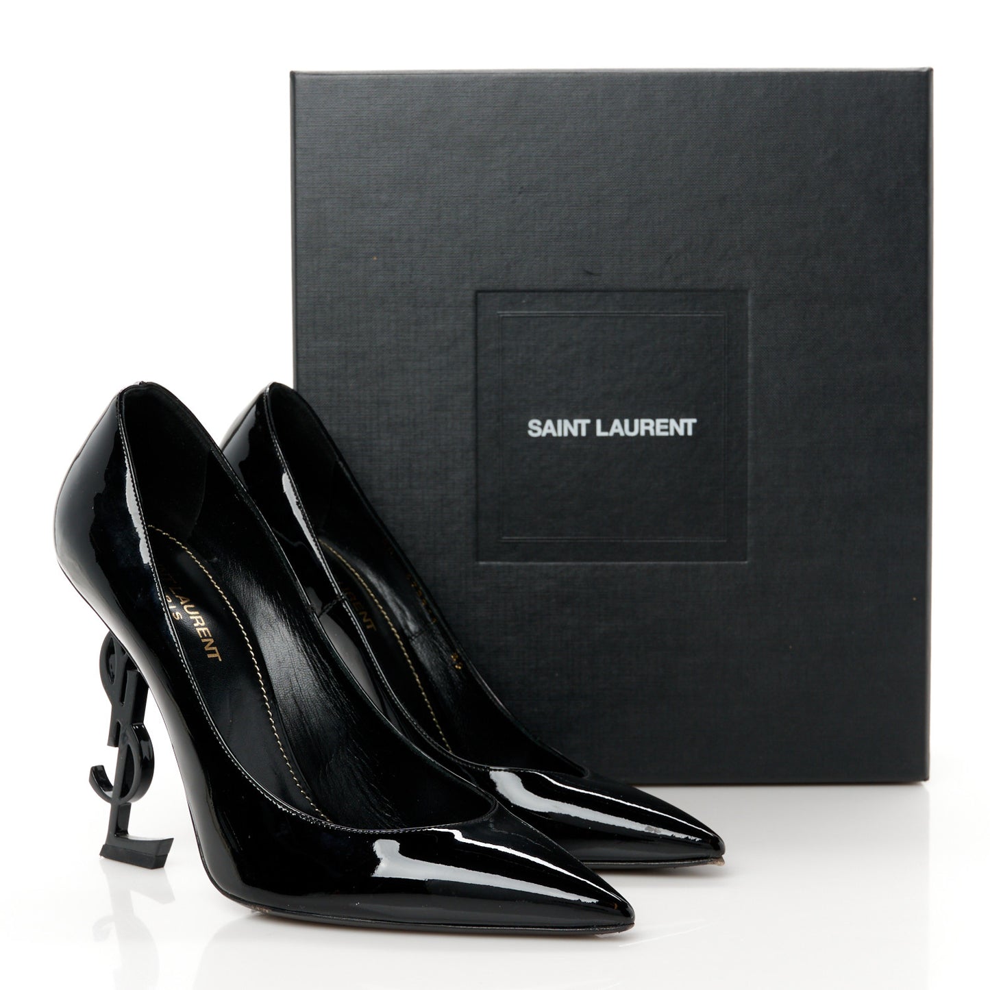 Patent Calfskin Opyum 110 Pumps 39 Black