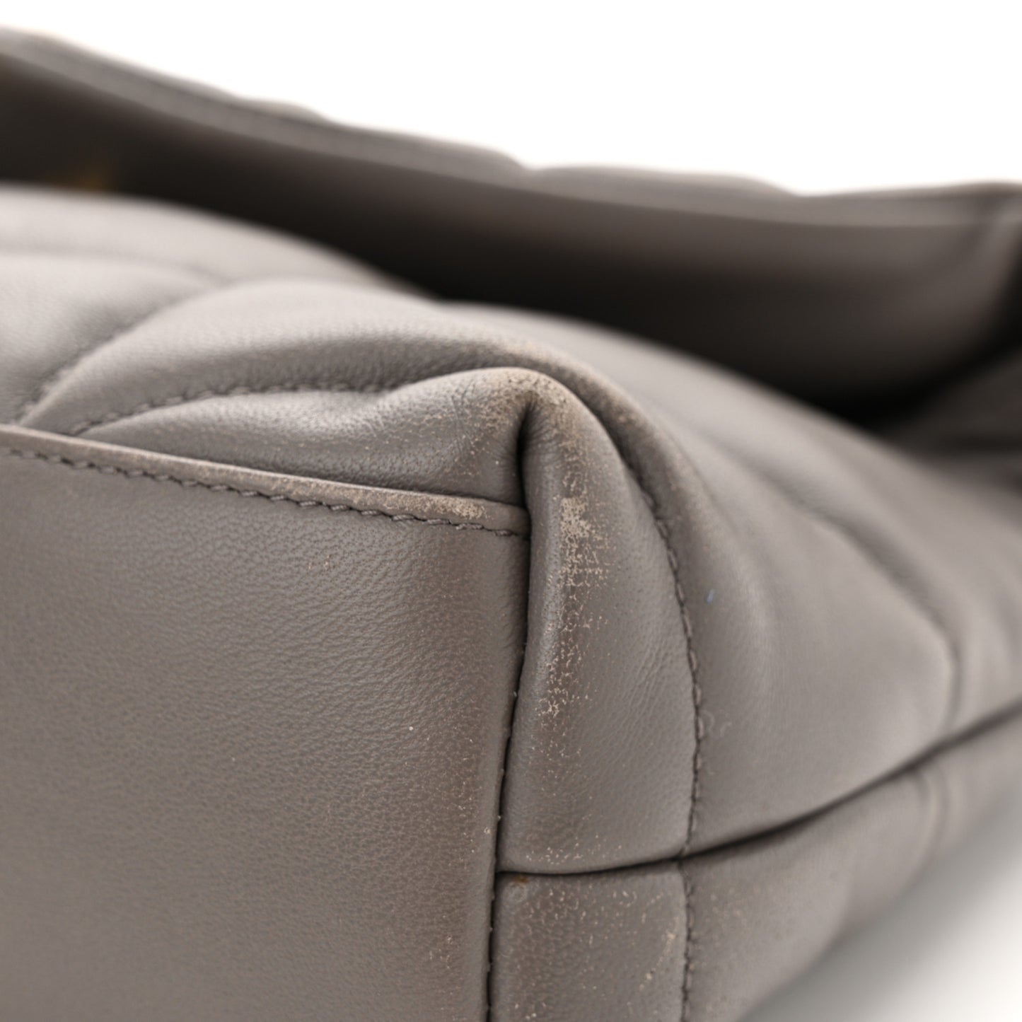Lambskin Quilted Toy Loulou Puffer Monogram Chain Satchel Fog