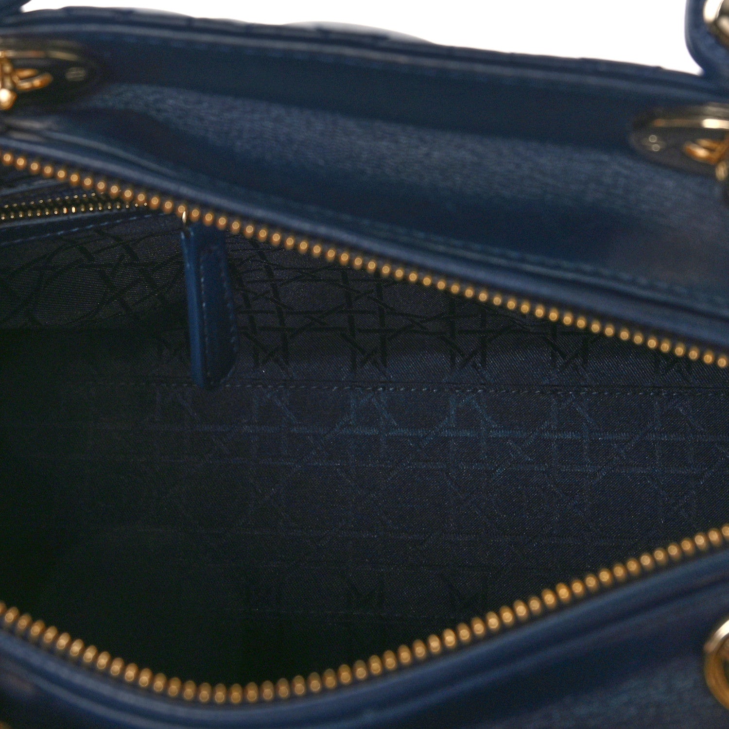 Christian Dior Lambskin Cannage Large Lady Dior Navy Blue 6 of 10