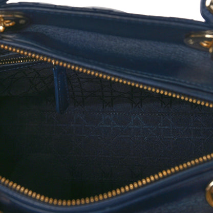 Christian Dior Lambskin Cannage Large Lady Dior Navy Blue 6 of 10