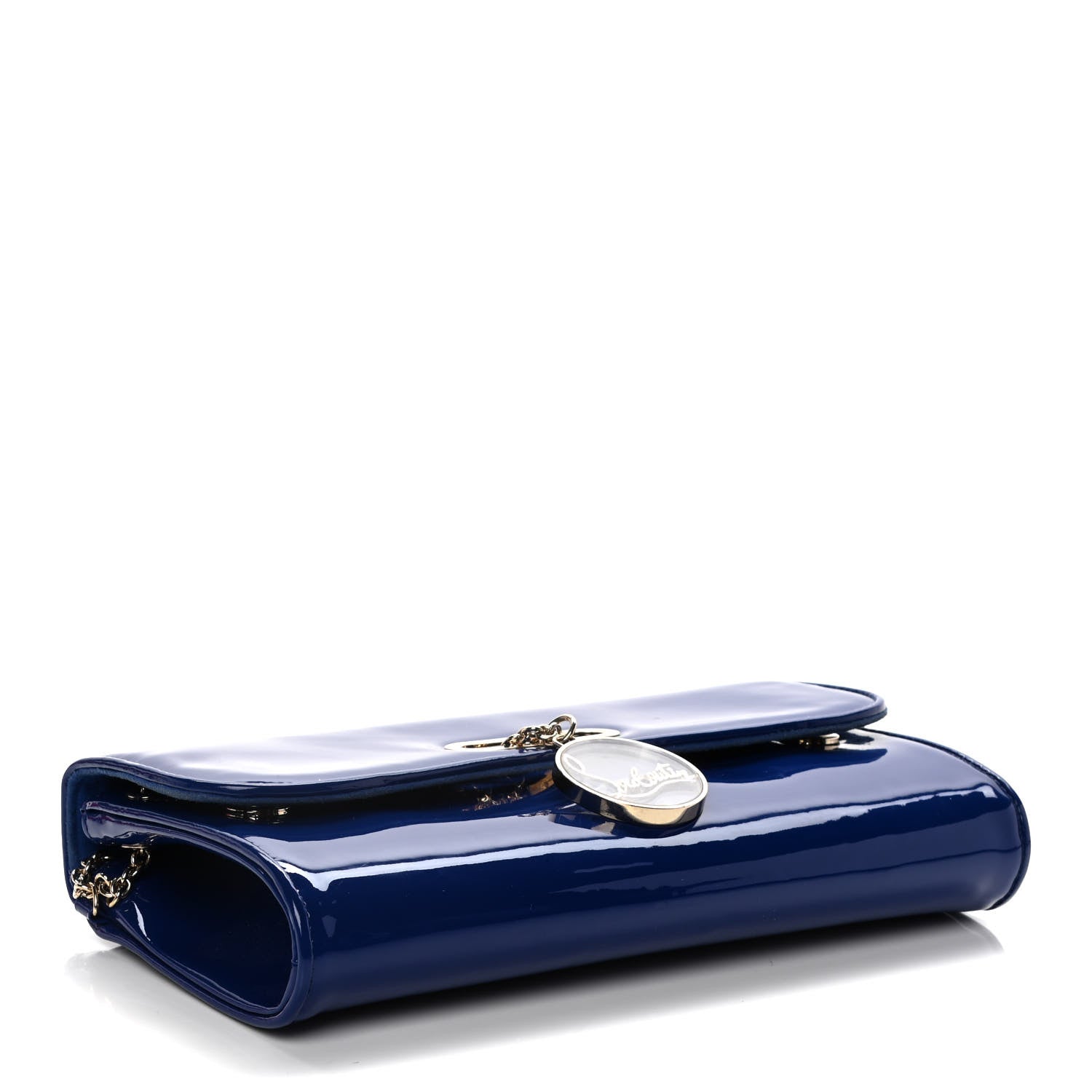 Christian Louboutin Patent Riviera Clutch Neptune 5 of 13