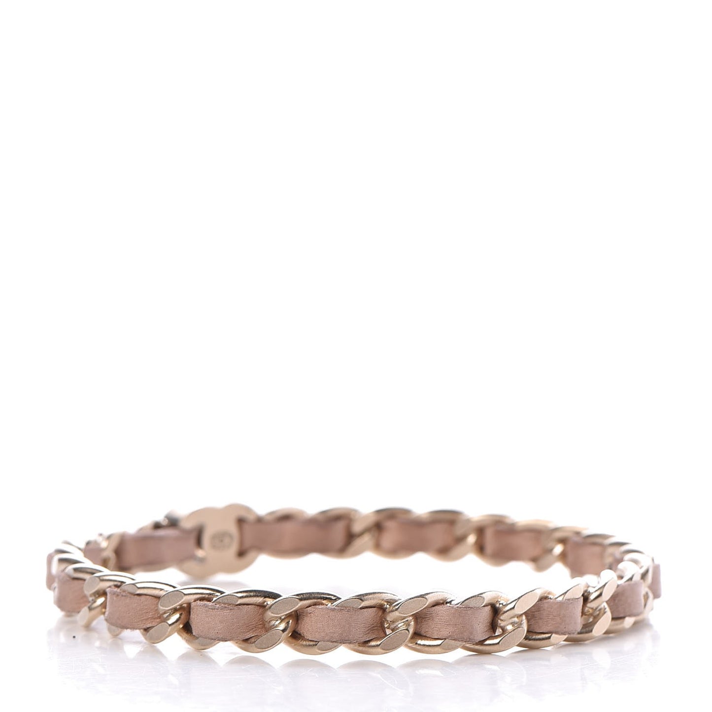 Lambskin CC Turnlock Chain Bracelet Pink Gold