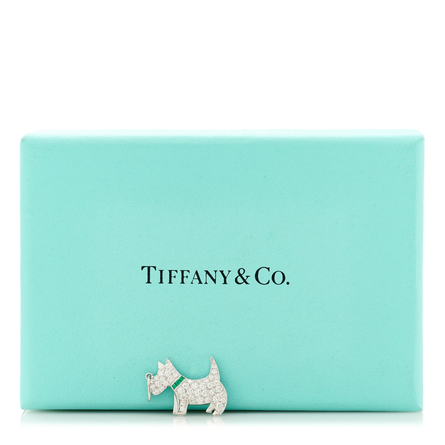 Platinum Diamond Emerald Scottie Dog Charm