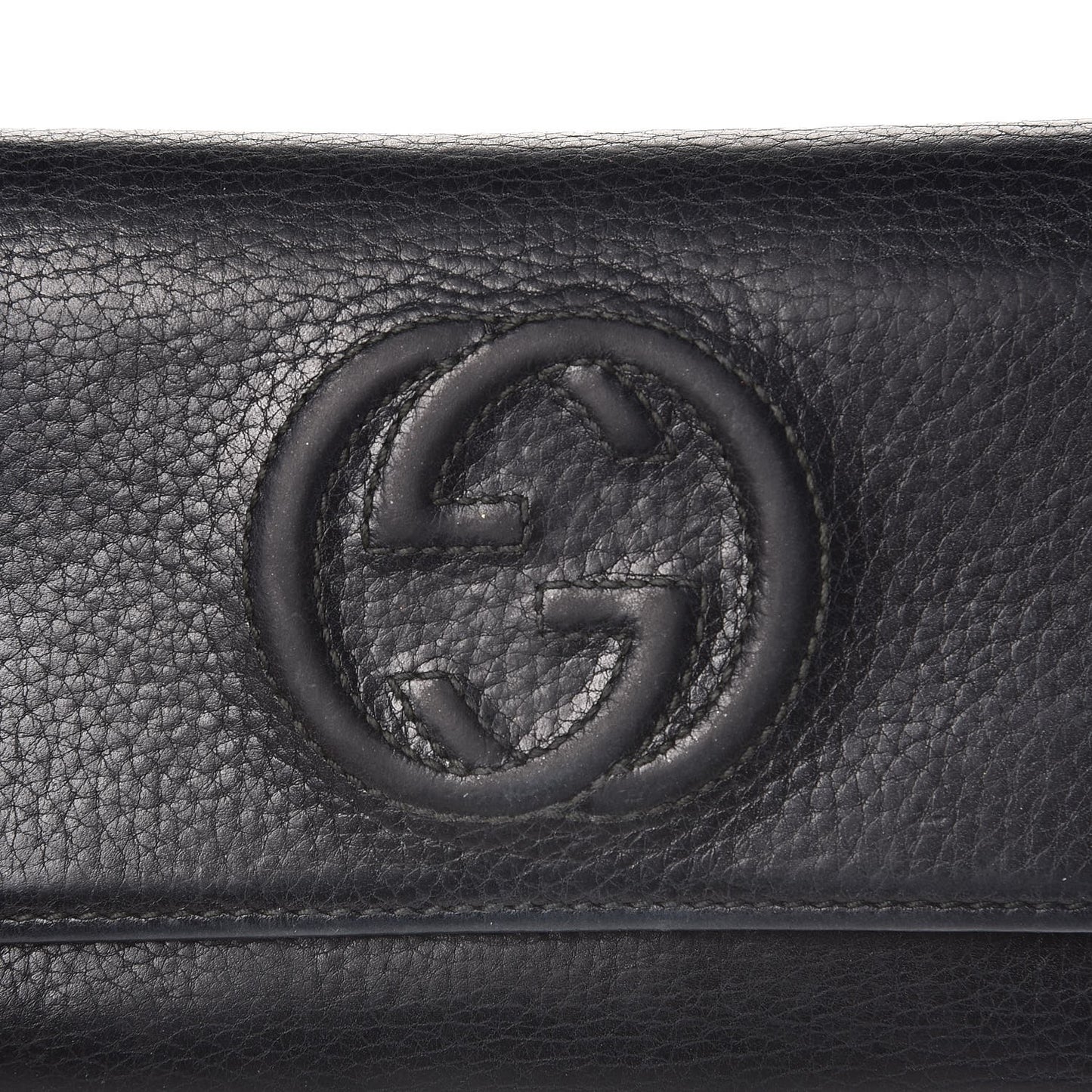 Pebbled Calfskin Large Soho Continental Wallet Black