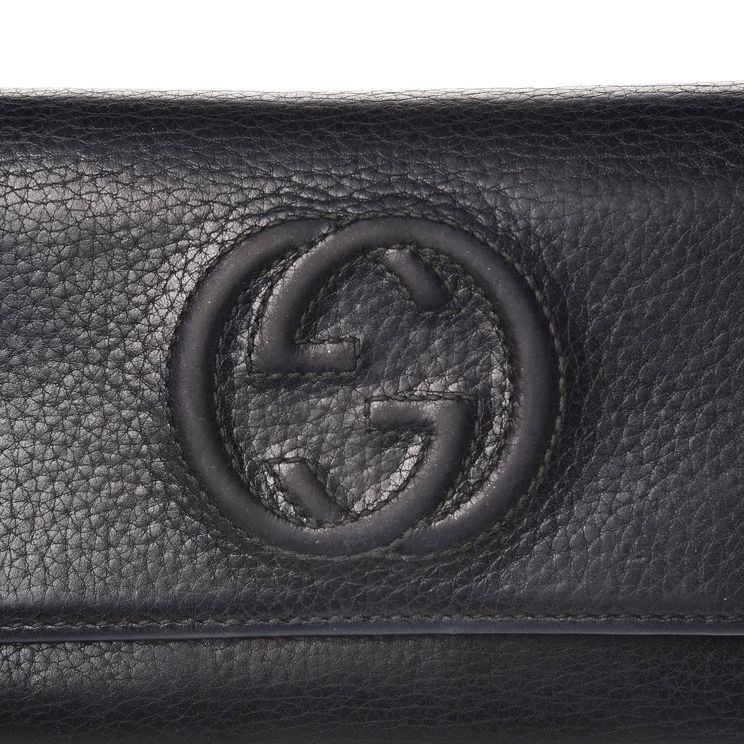 Gucci Pebbled Calfskin Large Soho Continental Wallet Black 12 of 15
