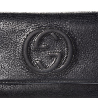 Gucci Pebbled Calfskin Large Soho Continental Wallet Black 12 of 15