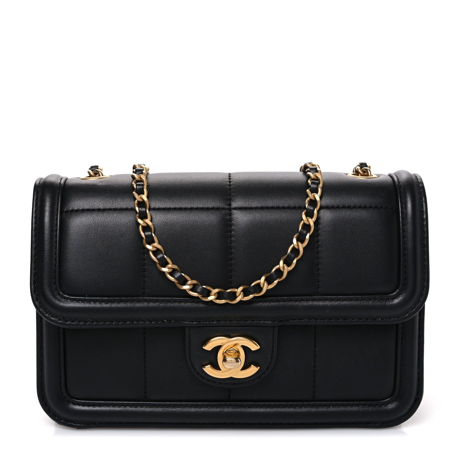 Chanel Lambskin Calfskin Mini Chocolate Bar Flap Bag Black 1 of 10