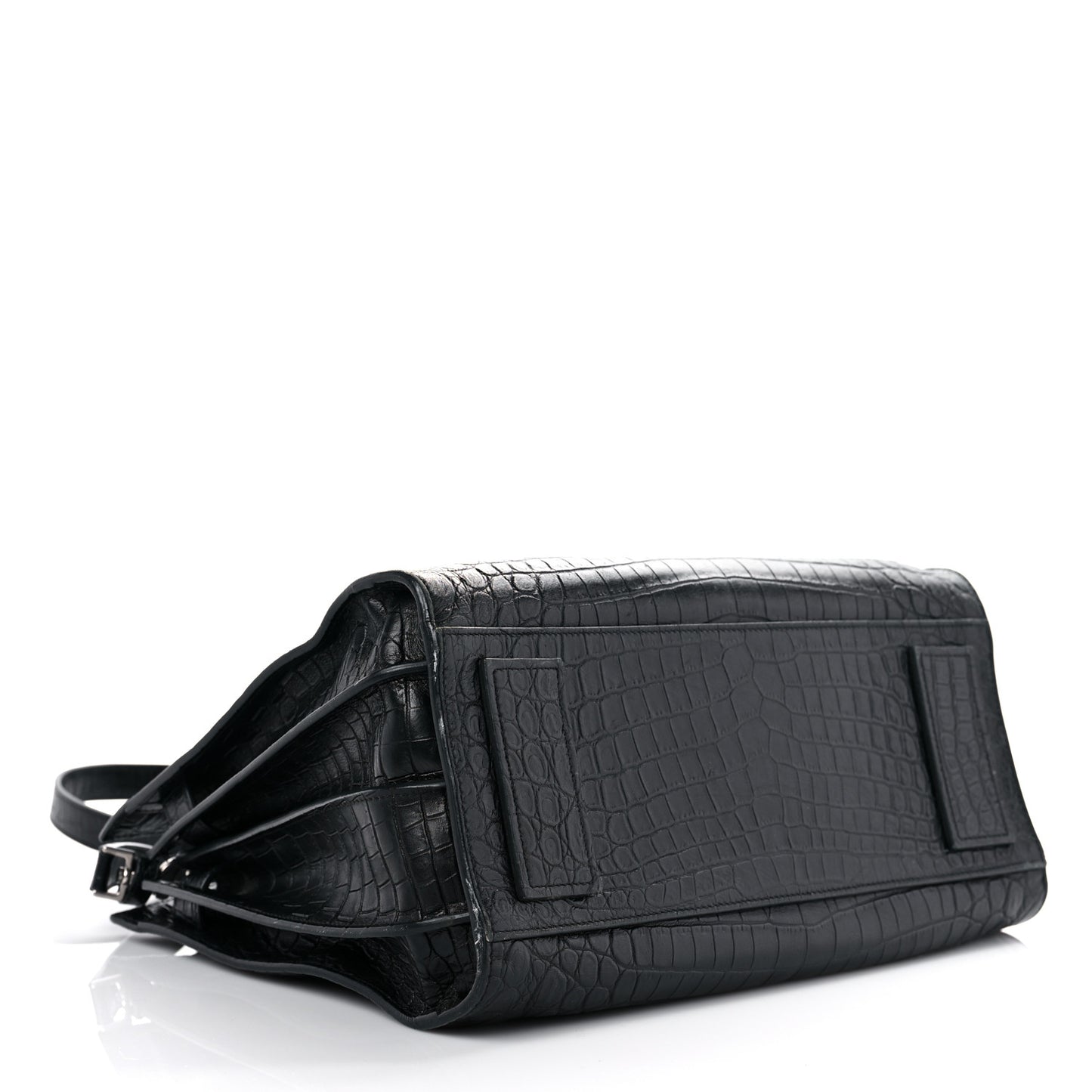 Calfskin Crocodile Embossed Small Supple Sac de Jour Black