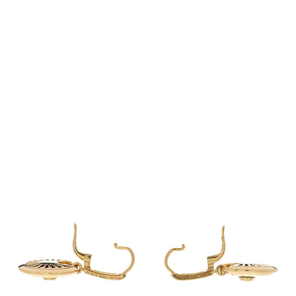 Cartier 18K Yellow Gold Diamond Guiloche Amulette de Cartier Drop Earrings 3 of 5